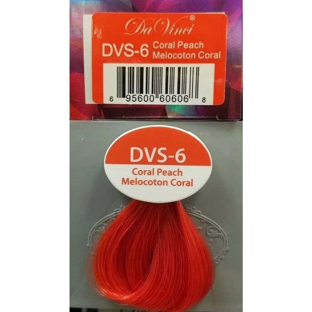 Da Vinci Extreme Semi Hair Creme Color DVS-6 coral peach 3.4 oz